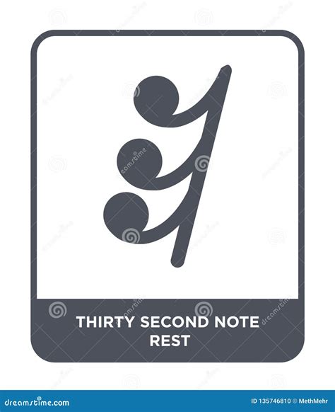 Thirty Second Note Rest Vector Icon On White Background. Flat Vector ...