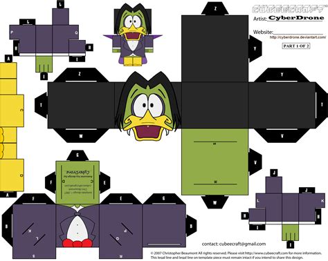 Count Duckula Paper Toy | Free Printable Papercraft Templates