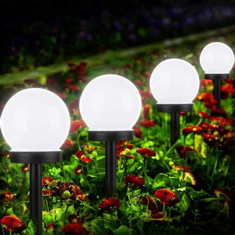 4/2Pcs Outdoor Solar Lights Ball Lamp, TSV IP55 Waterproof LED Path ...