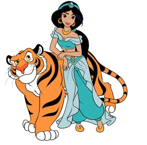 Princess Jasmine and Rajah the tiger | Disney illustration, Disney ...