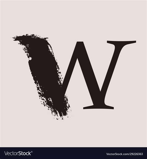 W letter logo custom serif style lettering Vector Image