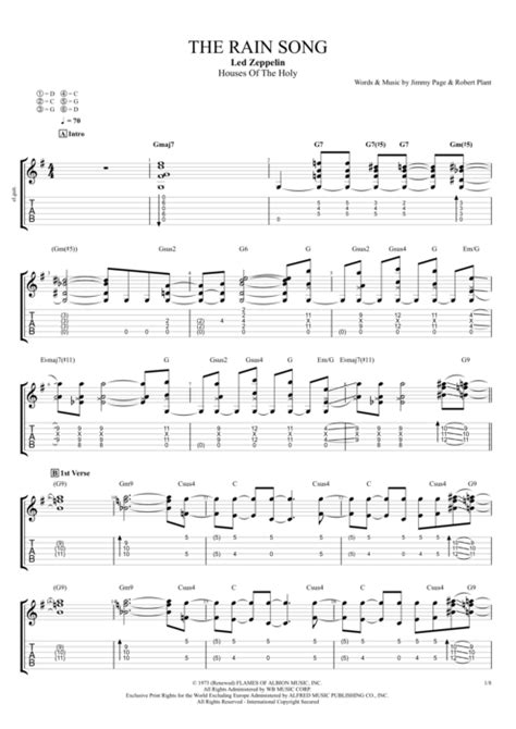 The Rain Song by Led Zeppelin - Full Score Guitar Pro Tab | mySongBook.com