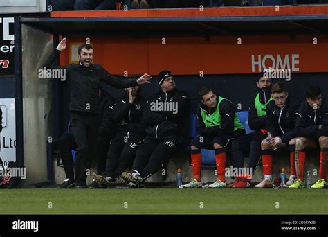 Luton Town manager Nathan Jones gestures on the touchline Stock Photo ...