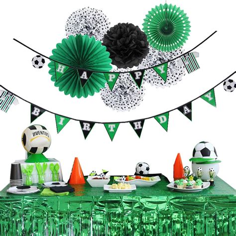 Green Football Theme Birthday Party Decorations Soccer Happy Birthday ...