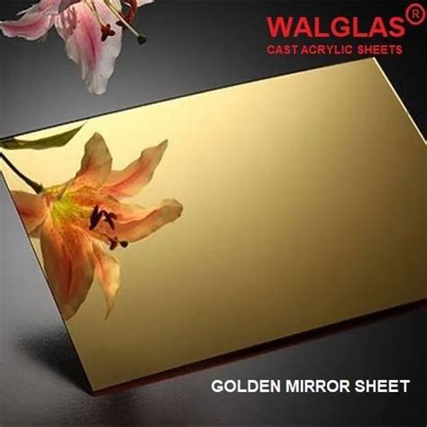 Walglas Rectangular Golden Mirror Acrylic Sheet, Thickness: 1-3 MM ...