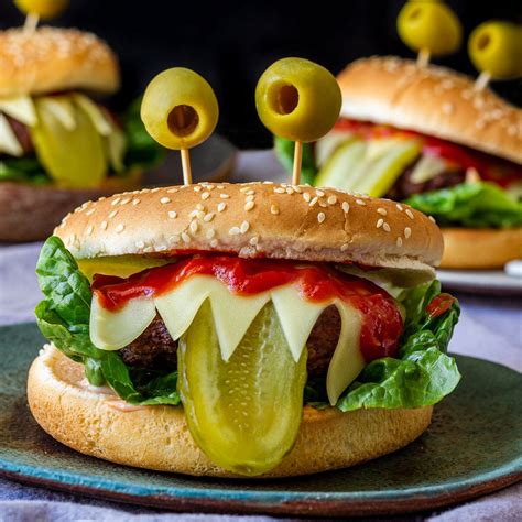 Halloween Monster Burgers Recipe - Happy Foods Tube