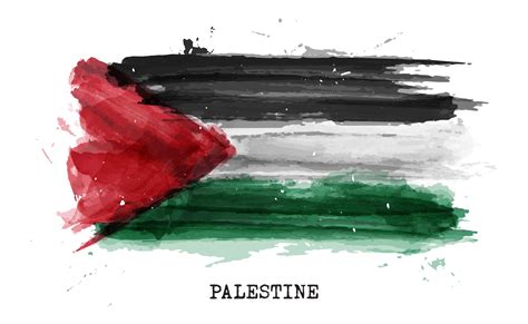 Realistic watercolor painting flag of Palestine . Vector . 2724301 ...