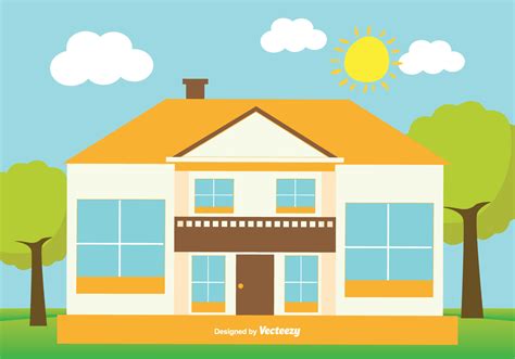 Cute Flat Style House Illustration - Download Free Vector Art, Stock ...