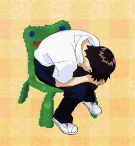 shinji froggy chair Blank Template - Imgflip