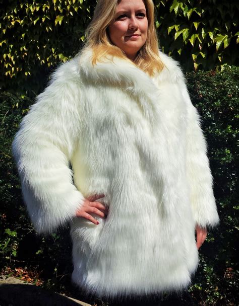 Exotic Faux Fur Coat Shaggy White Polar Bear Sheepskin Ireland ...