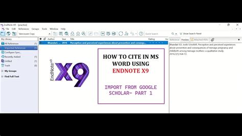 Endnote Tutorial | How to insert citation in word by importing from ...