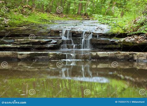 Small Waterfall Deep in the Woods Stock Image - Image of edge ...