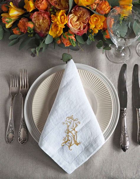 Custom Printed Monogrammed Linen Wedding & Party Napkins - LINOROOM 100 ...