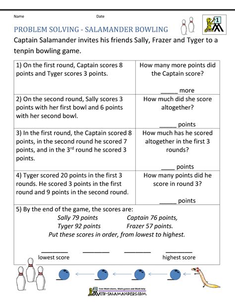 Math Salamanders Worksheets - Worksheet24