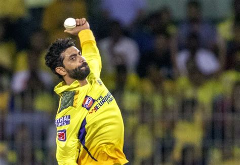 : Chennai : CSK's Ravindra Jadeja bowls a delivery