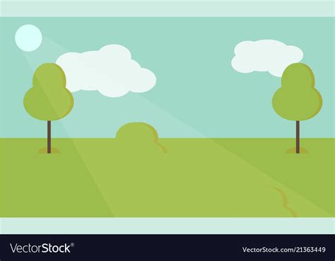 Nature landscape background cute simple Royalty Free Vector