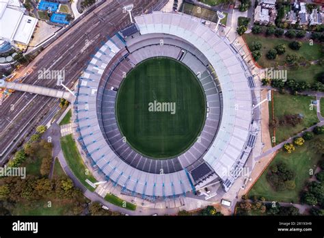 An aerial view of the Melbourne Cricket Ground, the iconic stadium ...