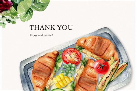 Healthy Food Watercolor Clipart Collection - Design Cuts