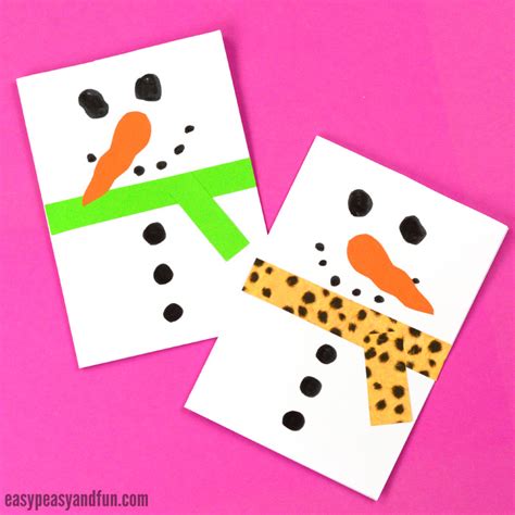 Snowman Christmas Card - Easy Peasy and Fun