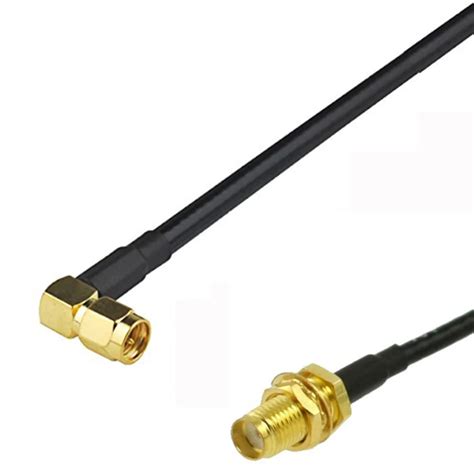 RG174 Cable SMA Male Plug Right Angle To SMA Female Jack Bulkhead Coax ...