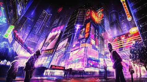 Download Futuristic Concept Art Futuristic City Night Sci Fi Cyberpunk ...