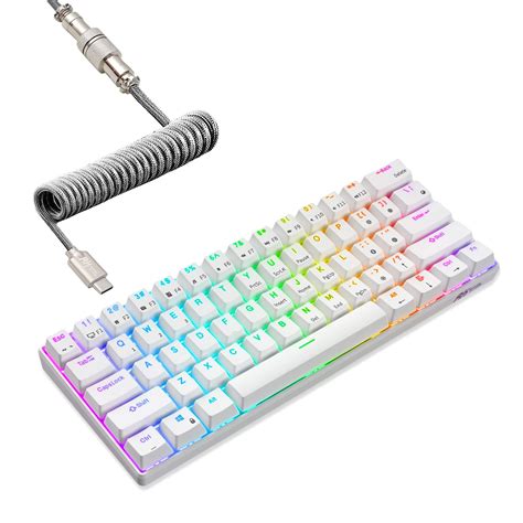 Buy RK ROYAL KLUDGE RK61 60% Mechanical Keyboard with Coiled Cable, 2 ...