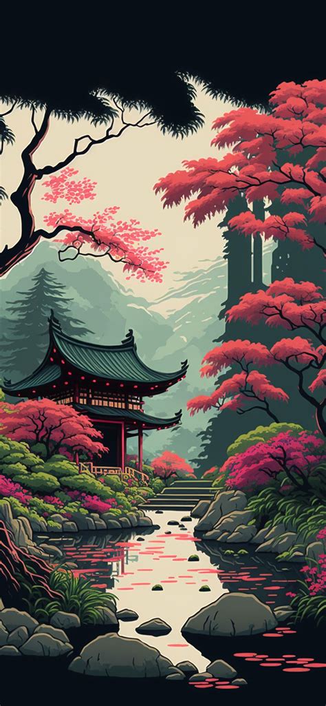 Japanese Garden Art Wallpapers - Japanese Aesthetic Wallpapers