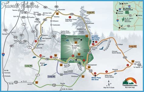 Mount Rainier Hiking Map - TravelsFinders.Com