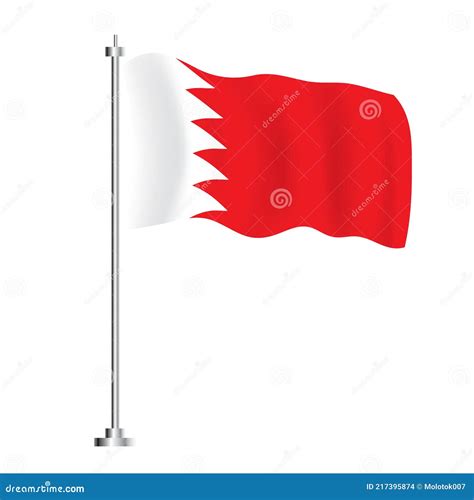 Bahrain Flag. Isolated Wave Flag of Bahrain Country Stock Vector ...