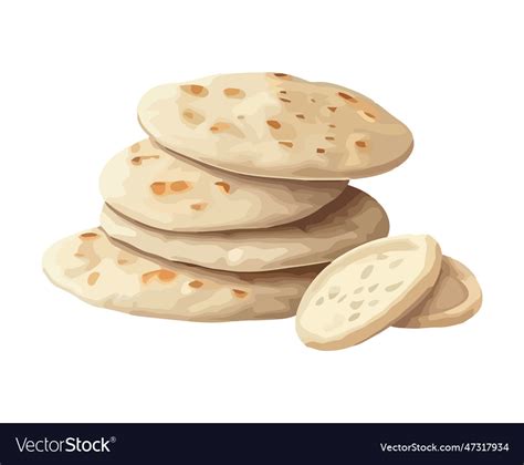 Freshly baked pita bread stacked Royalty Free Vector Image