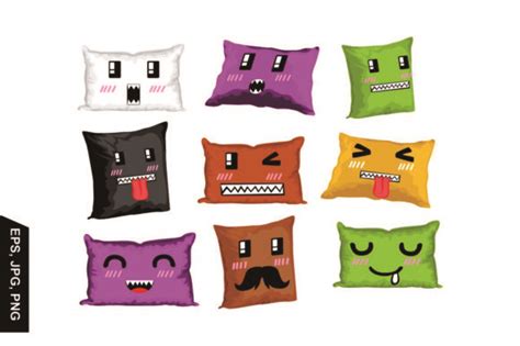 Set of Character Emoticon Pillow Vector Graphic by Arief Sapta Adjie ...