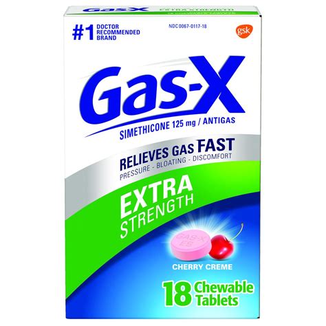 Gas-X Extra Strength Gas Relief Chewable Tablets, Cherry Creme, 18 ...