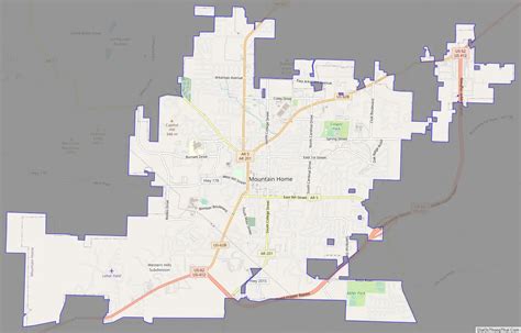 Map of Mountain Home city, Arkansas