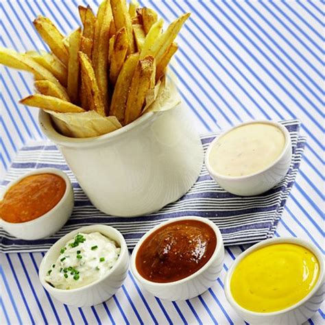 Homemade French Fries with Five Dipping Sauces Recipe | Epicurious