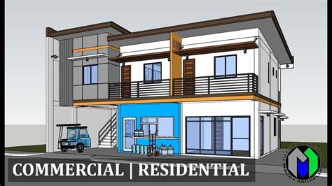 Two Storey Commercial and Residential Building Design | Apartment - YouTube