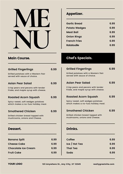 Coffee Shop Menu Template