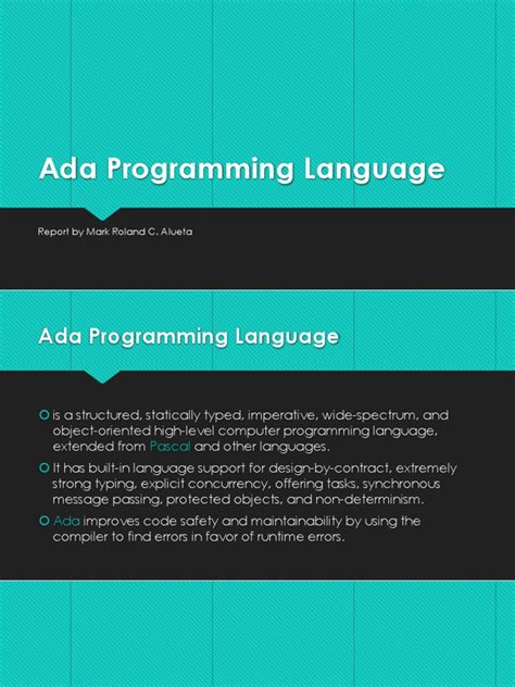 Ada Programming Language | Data Type | Areas Of Computer Science