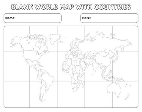 Printable Blank World Map Countries Blank World Map, Kids World Map ...