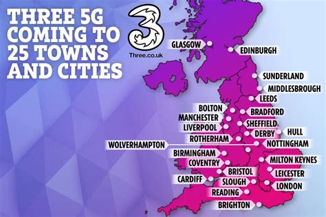 Three's 'ultra-fast' 5G internet coming to 25 UK towns and cities by ...