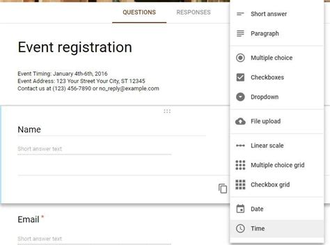 Google Forms Event Registration Template | TUTORE.ORG - Master of Documents