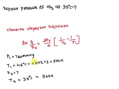 Carbon disulfide, CS2, has a heat of vaporization of 29,200 J/mol. The ...