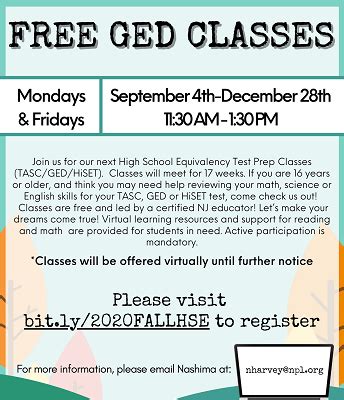 Free ged classes - calwhy