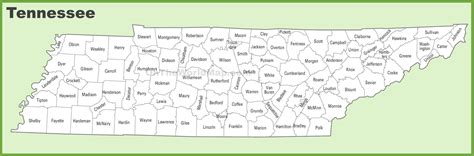 Tennessee County Map – Printable Map of The United States