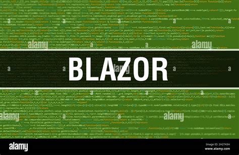 Blazor with Binary code digital technology background. Abstract ...