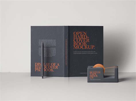 Free Open Hardcover Book Mockup (PSD)