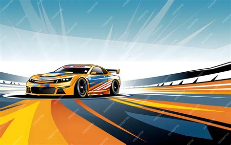 Premium AI Image | Colorful Illustration nascar race car sports background