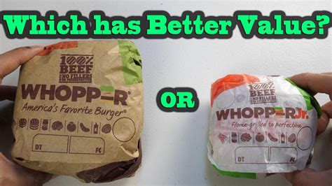 Whopper Jr Vs Whopper