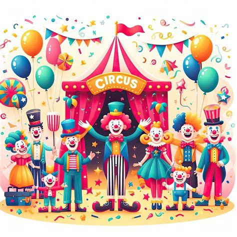 Premium AI Image | A circus of clowns with balloons confetti and laughter