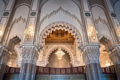 Hassan II Mosque Interior Arc Casablanca Morocco Stock Image - Image ...