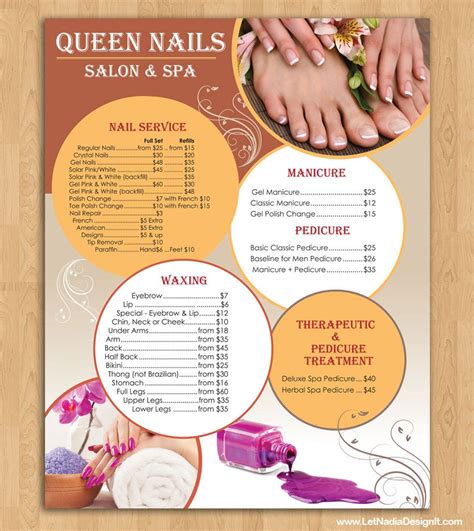 Price List Design for Nail Salon DESIGN | Etsy in 2021 | Nail salon ...